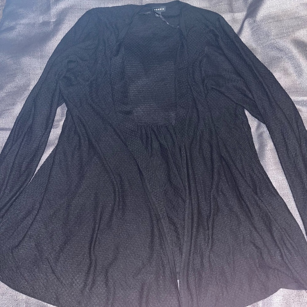 Torrid Light Weight Ruffle Back Cardigan Size 3